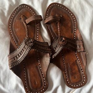 Elegant Brown Leather Sandals